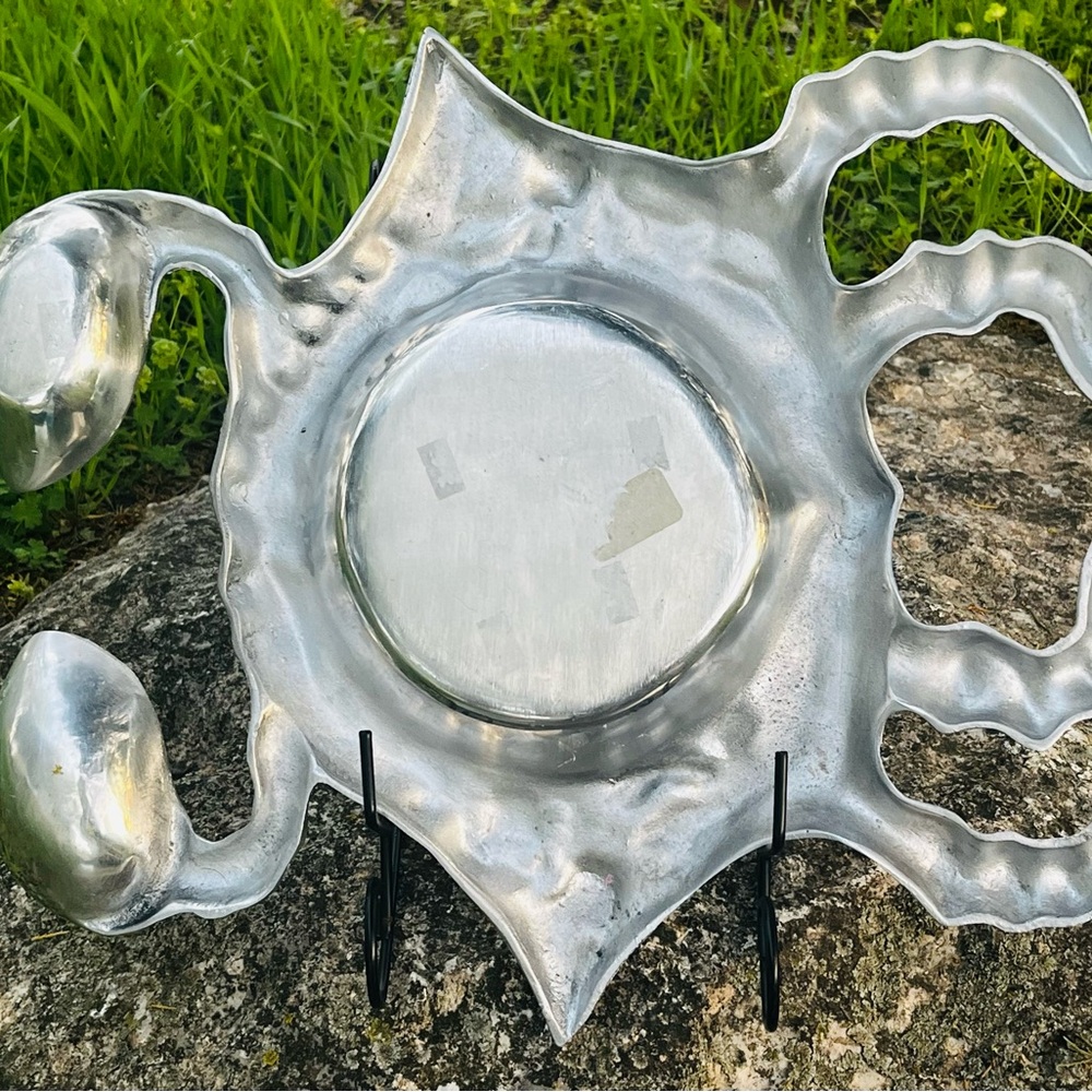 Vintage Pewter Crab Serving Dish - Picture 2 of 5